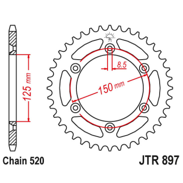 JT JT Rear Sprockets R/W 897-50SC
